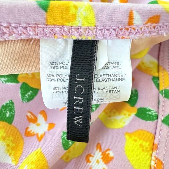 J.Crew Women Size 34B Bikini Top and Small Bikini Bottom Pink Lemon Print Bikini - Picture 11 of 14